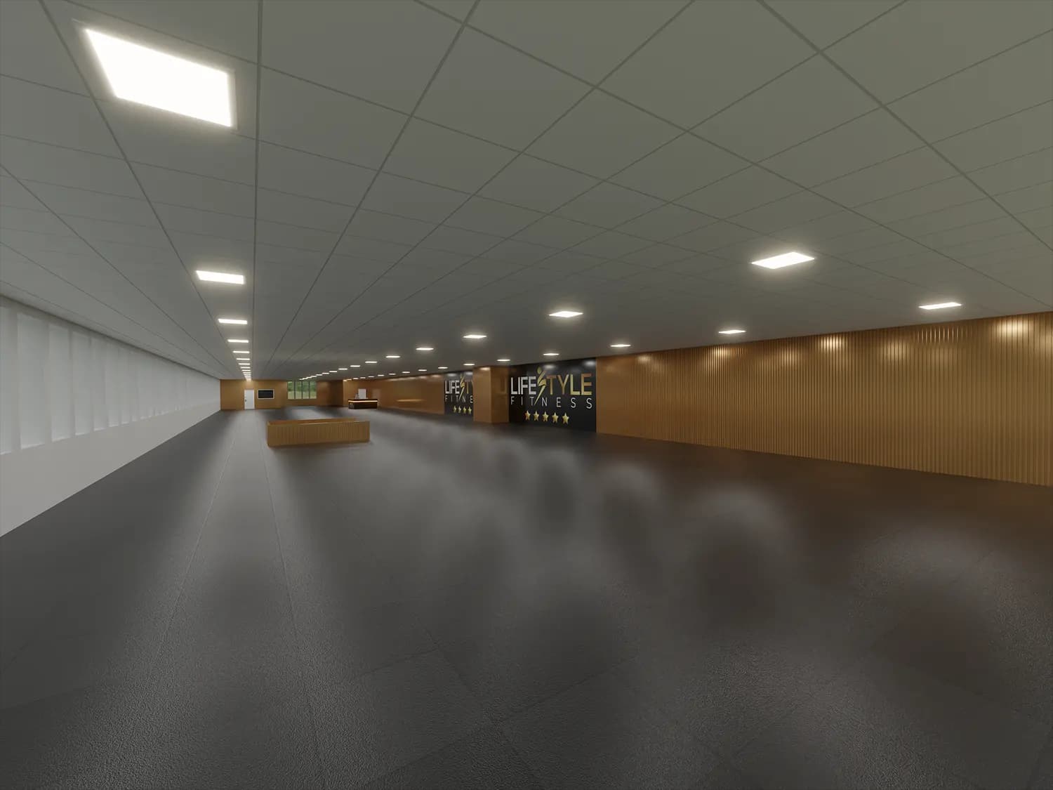 Salle de fitness moderne et spacieuse